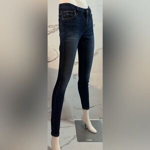 Guess Classic Women's Dark Wash Skinny Jeans With Subtle Distressing